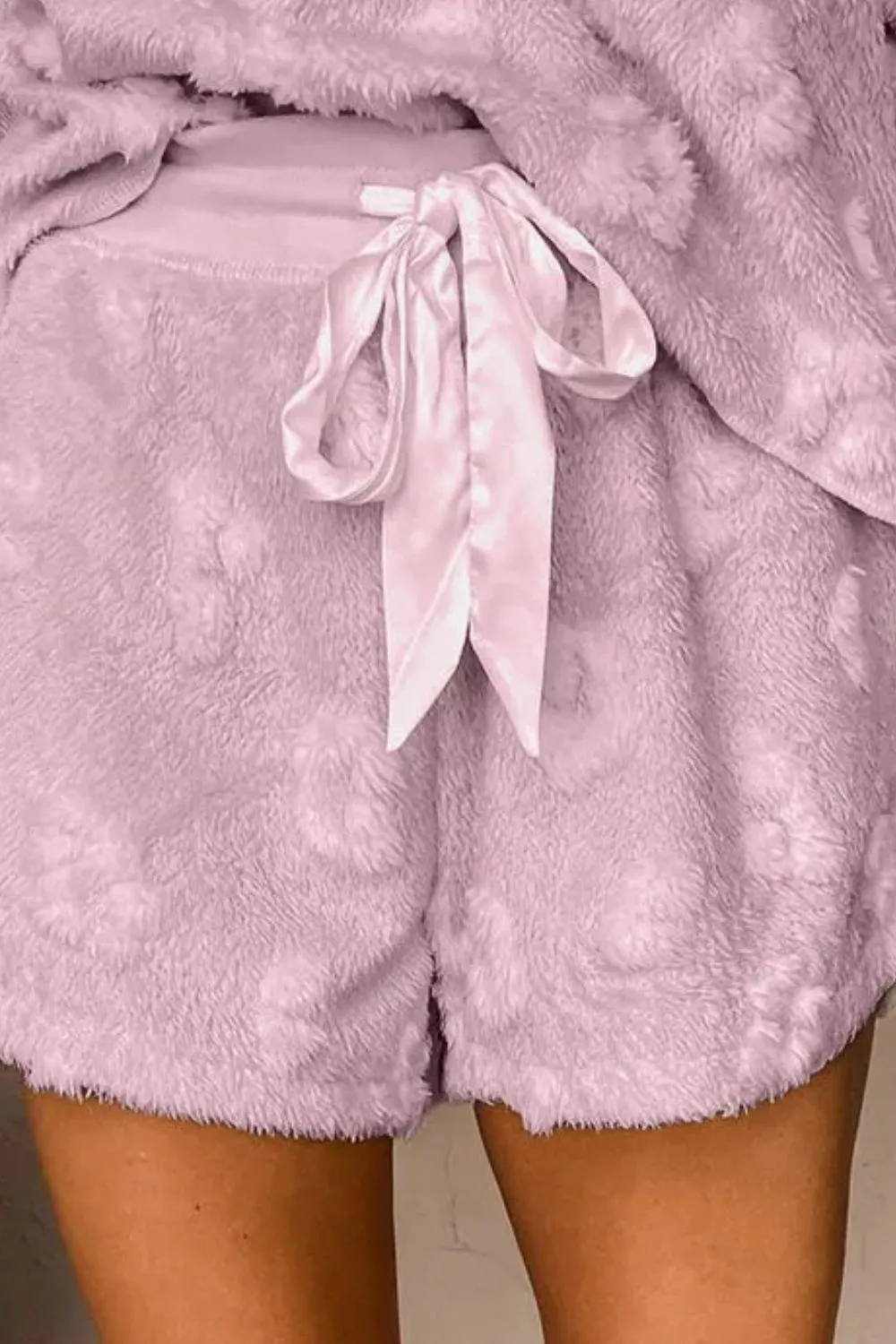 Round Neck Long Sleeve Top and Shorts Lounge Set, image 5