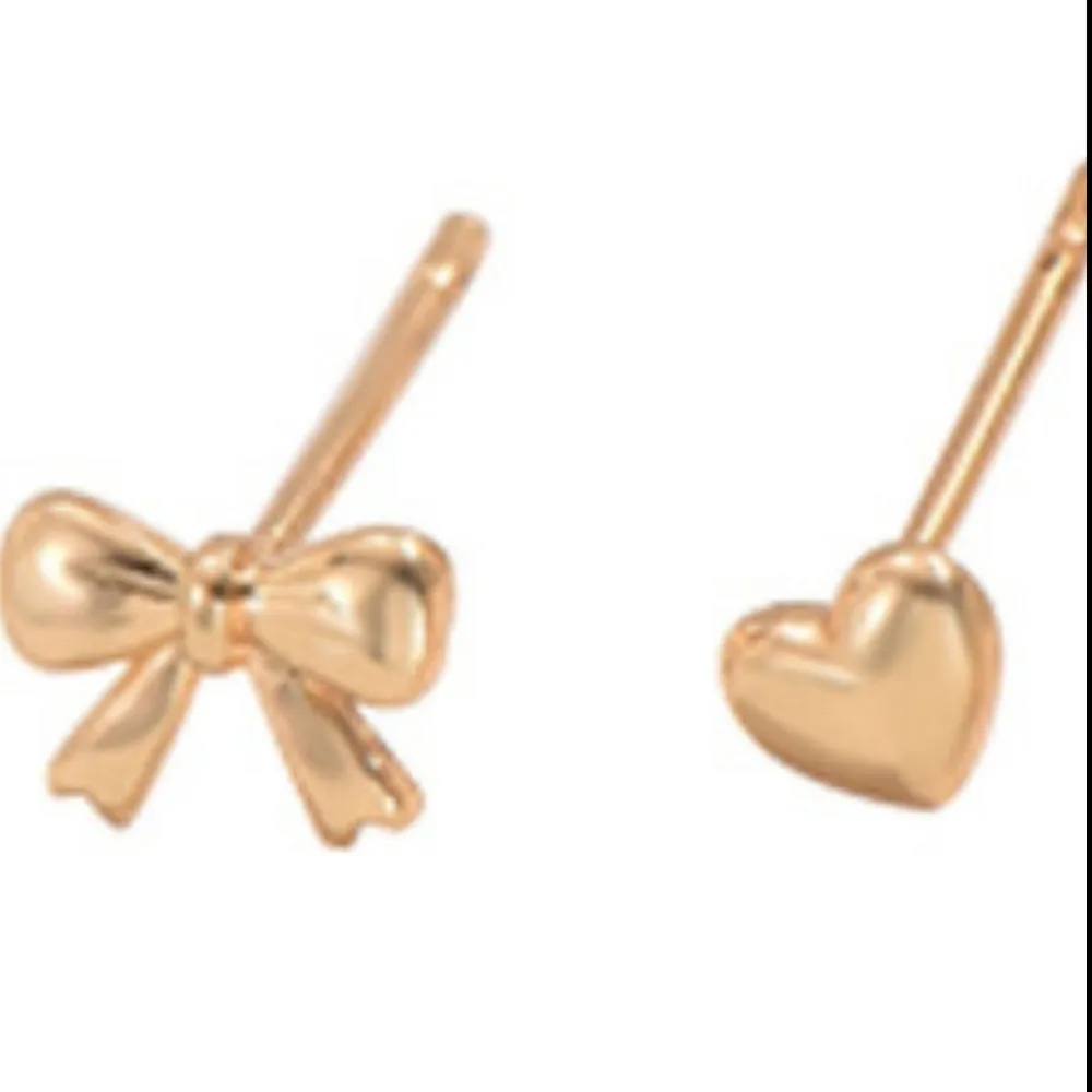 6 Piece Bow Heart Stud Earrings Set, image 3