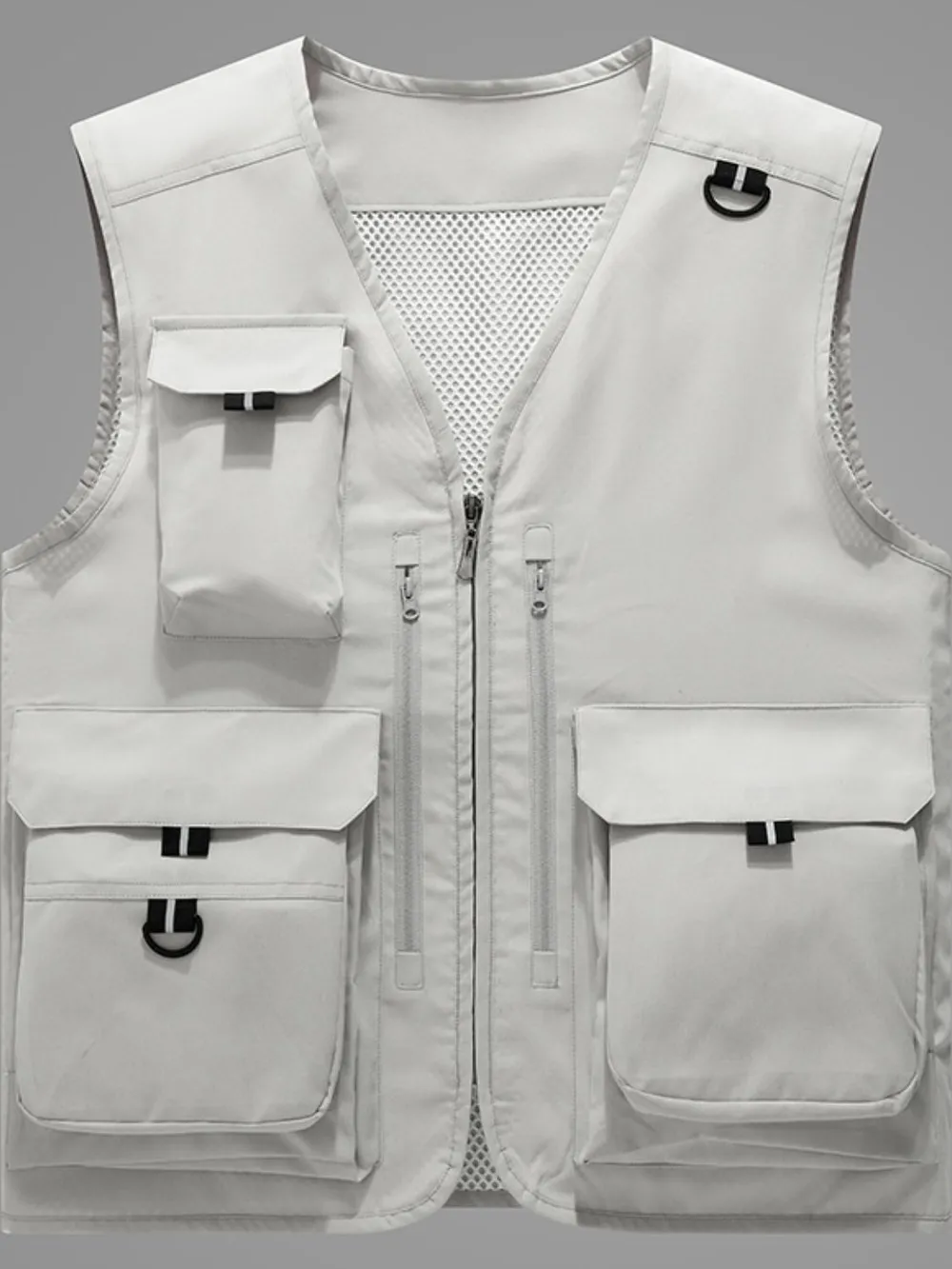 Men's Plus Size Zip Up V-Neck Vest, image 2