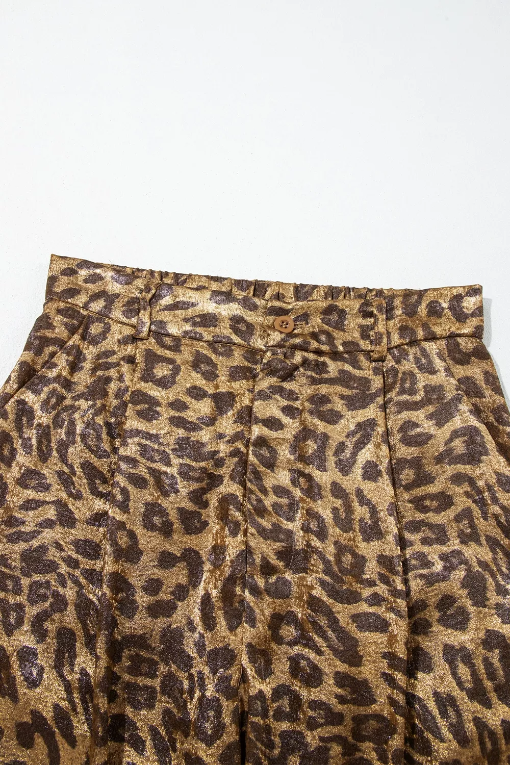 Multicolour Leopard Print Western Style Wide Leg Full Length Pants, image 8
