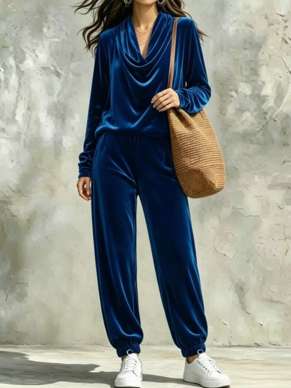 Full Size Velvet Cowl Neck Top and Pants Set Plus Size, image 16