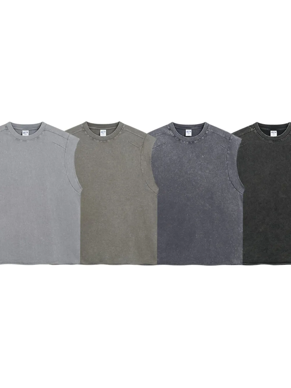 Men's Washed Round Neck Tank, image 8
