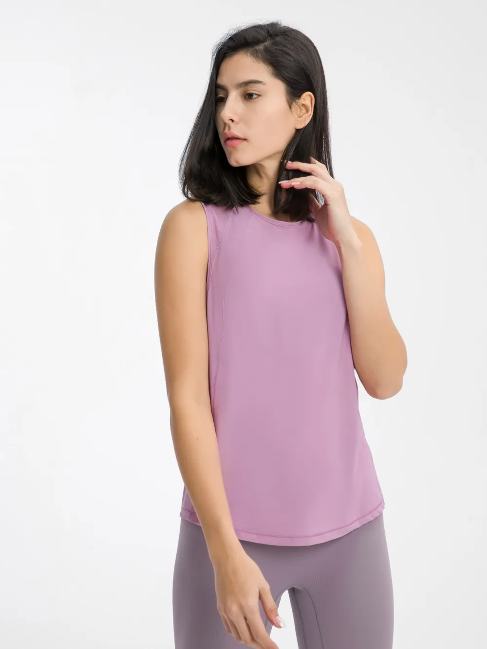 Cutout Back Round Neck Active Tank, image 15