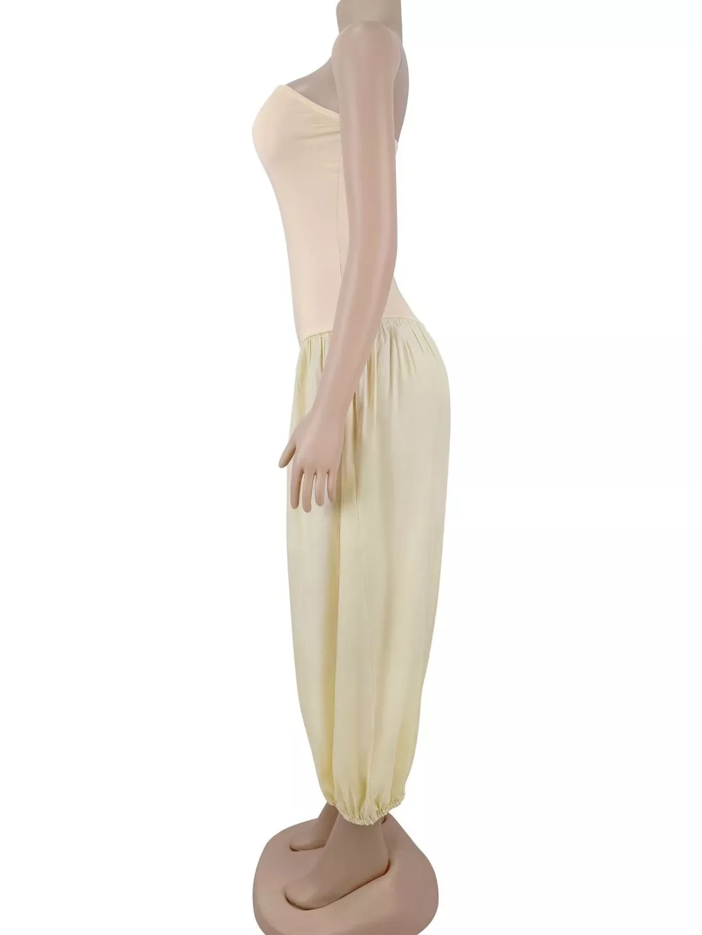 Strapless Ruched Wide-Leg Jumpsuit, image 6