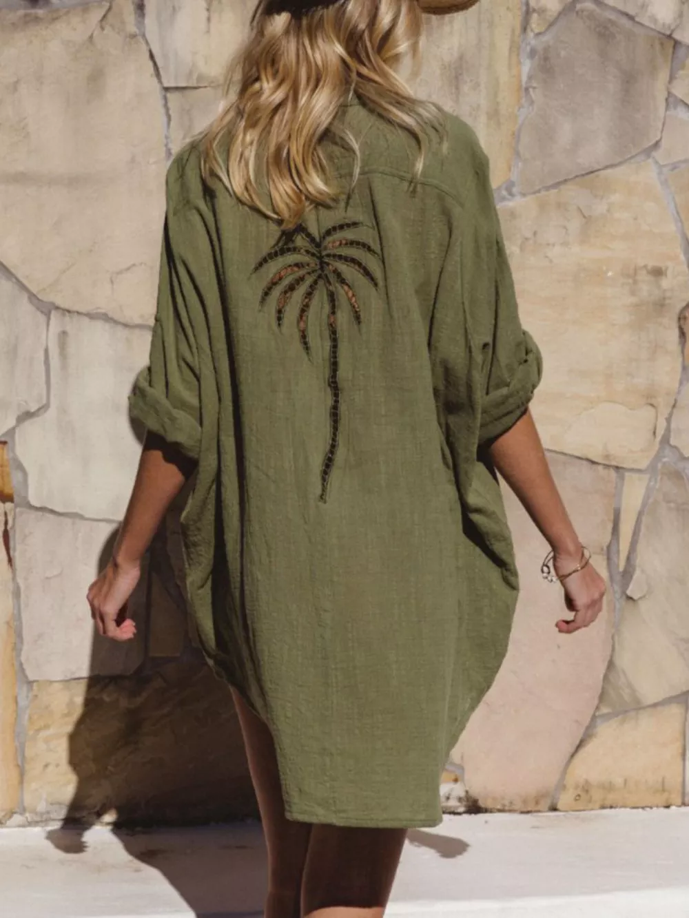 Relaxed Fit Button-Down Shirt Dress, image 6