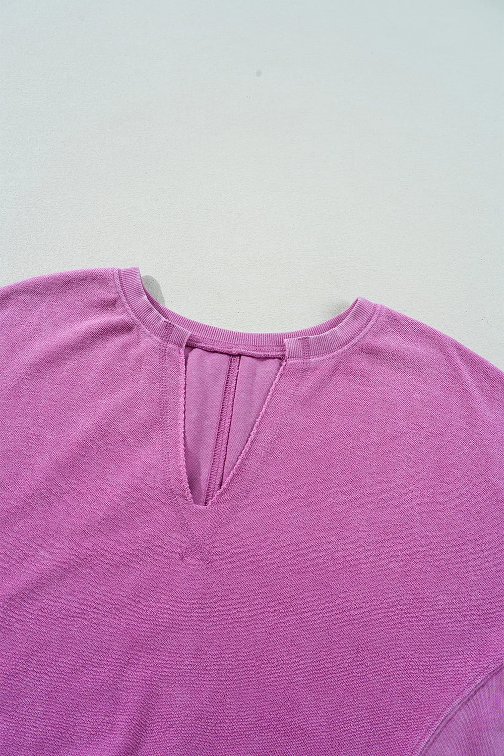 Notched Drop Shoulder Long Sleeve Sweatshirt, image 9