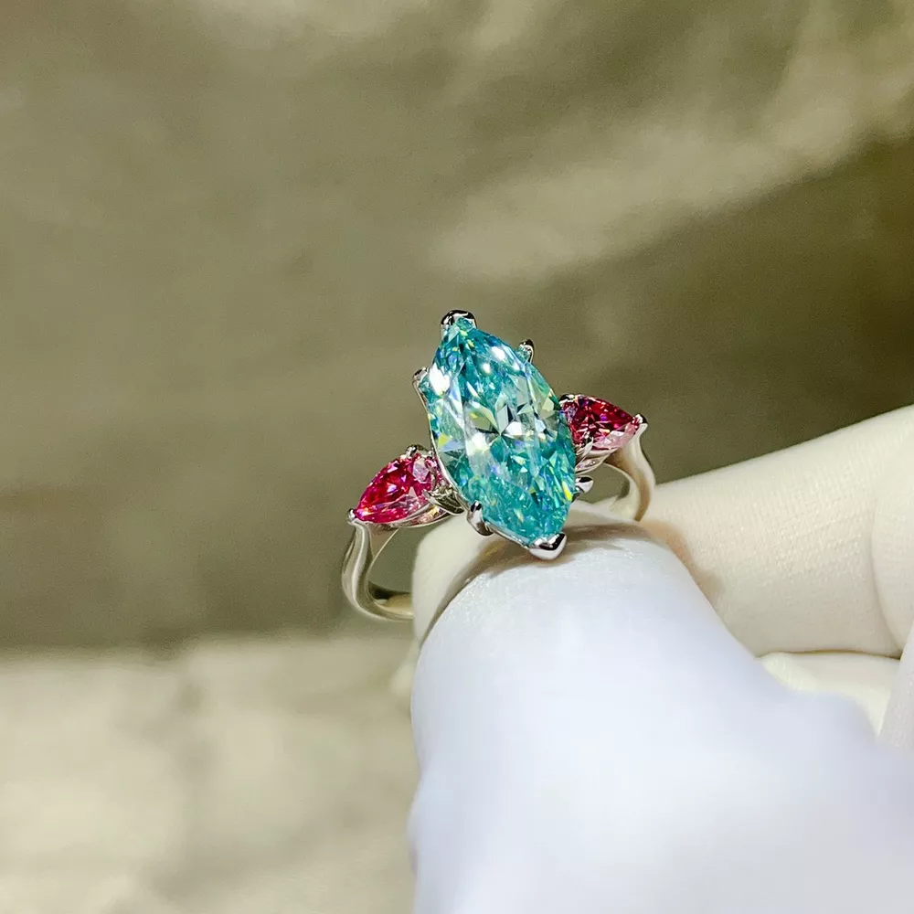 6 Carat 925 Sterling Silver Moissanite Ring, image 4