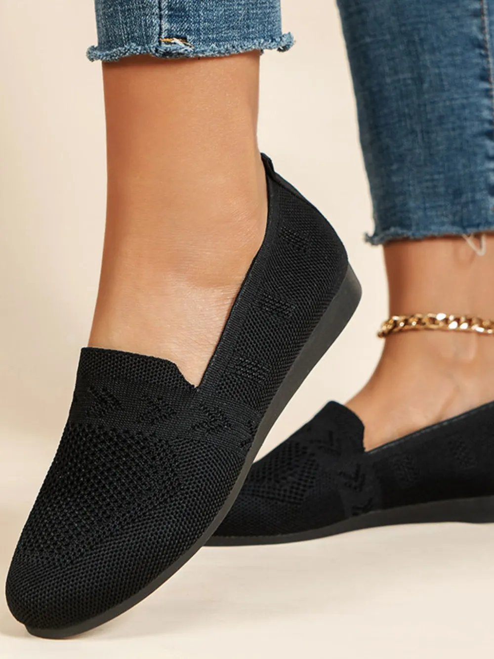Mesh Round Toe Flat Slip-Ons, image 9