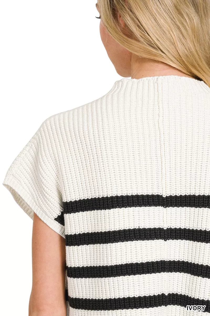 Short Sleeve Stripe Sweater, image 5