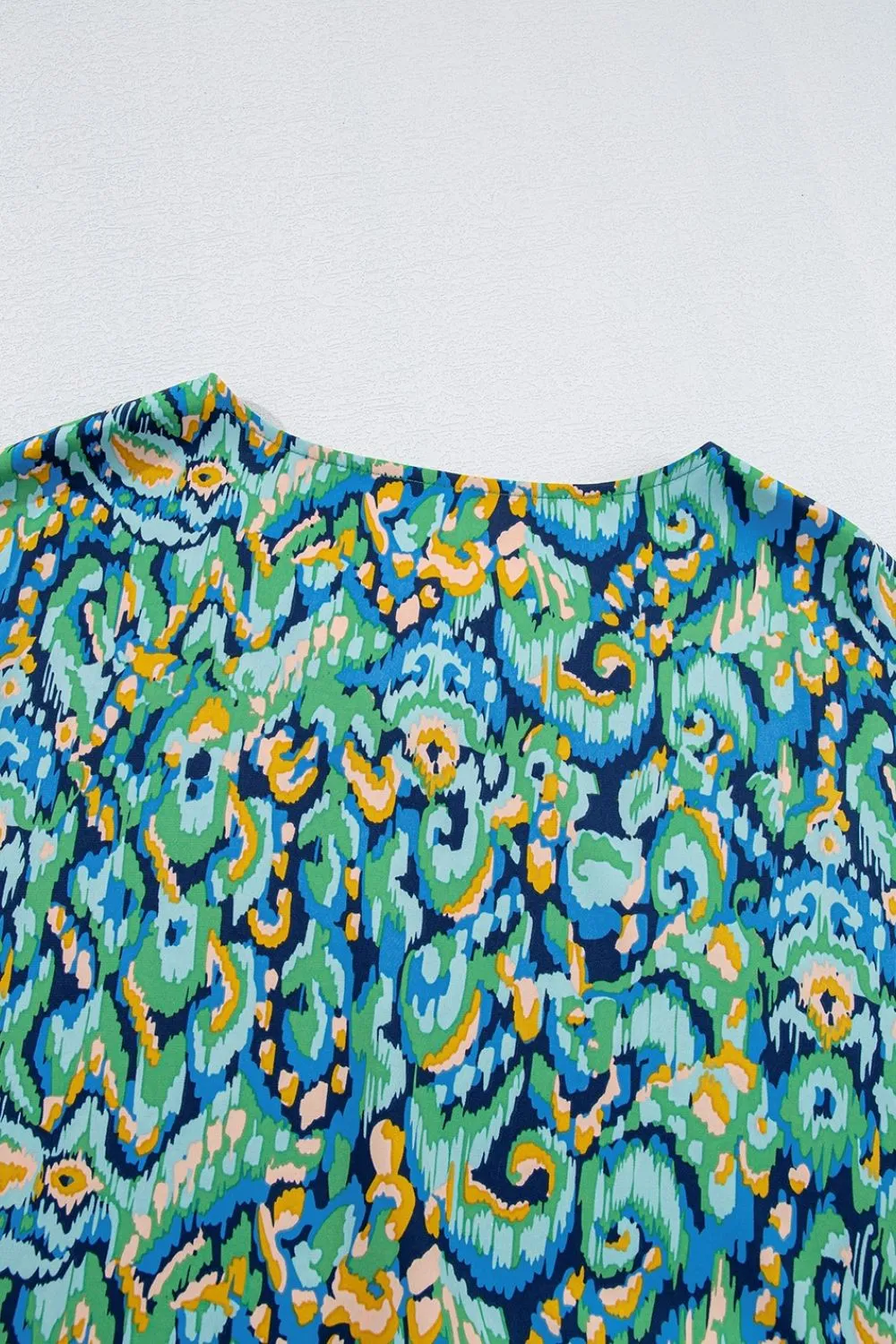 Abstract Print V Neck Half Sleeve Loose Fit Blouse, image 10