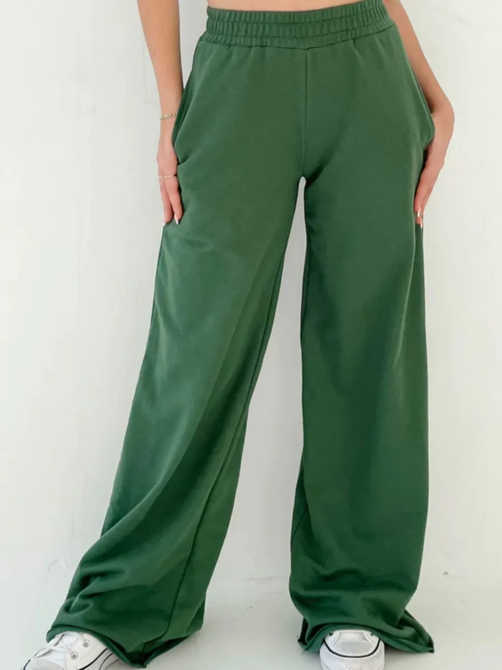 Elastic Waist Wide Leg Pants, image 11