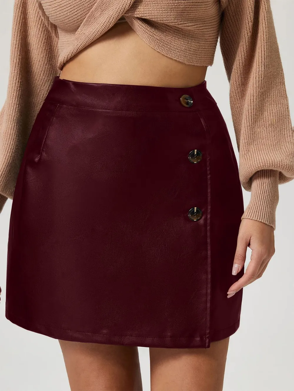 Buttoned High Rise Mini Skirt, image 7