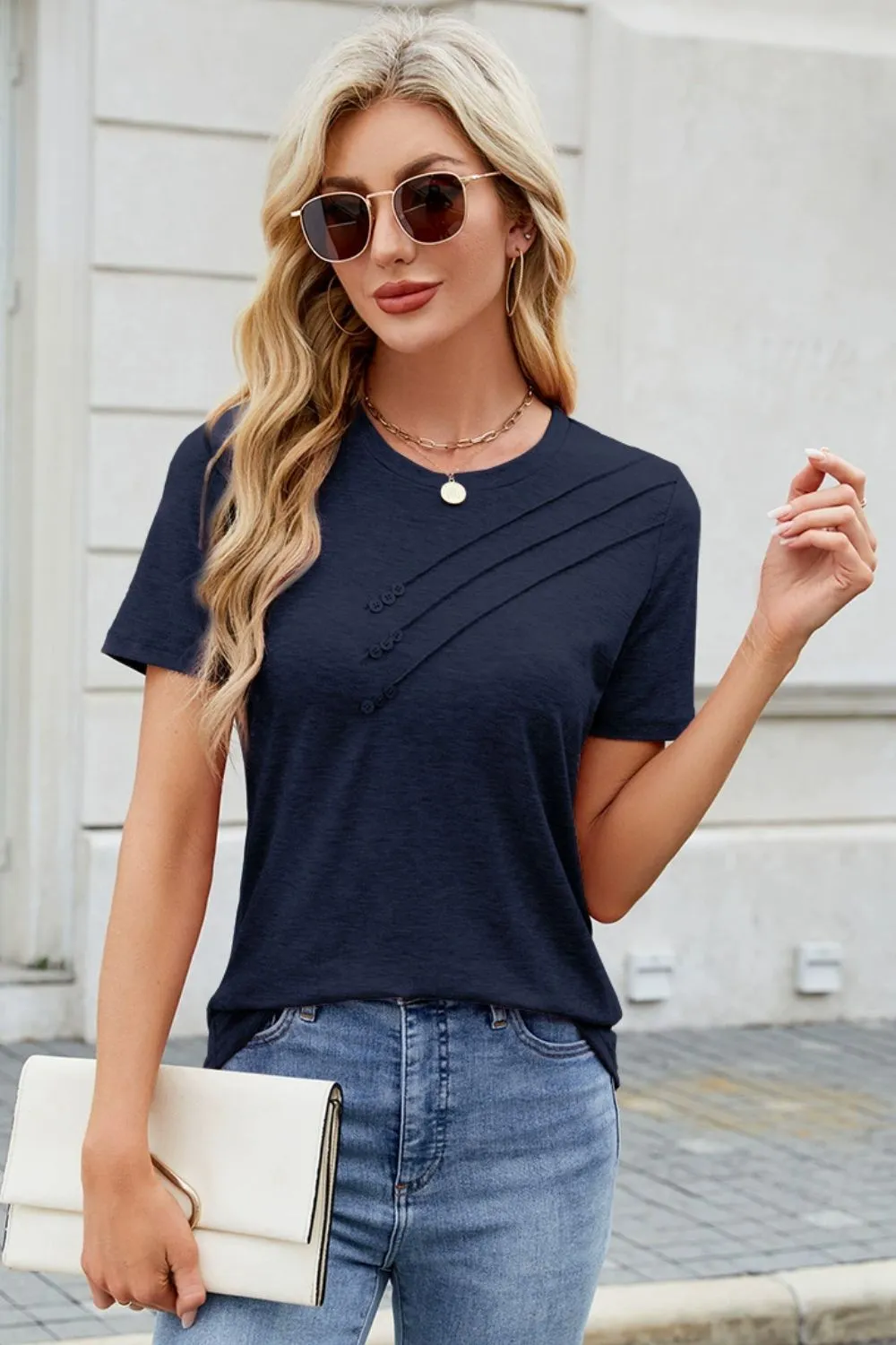 Round Neck Short Sleeve T-Shirt, image 12