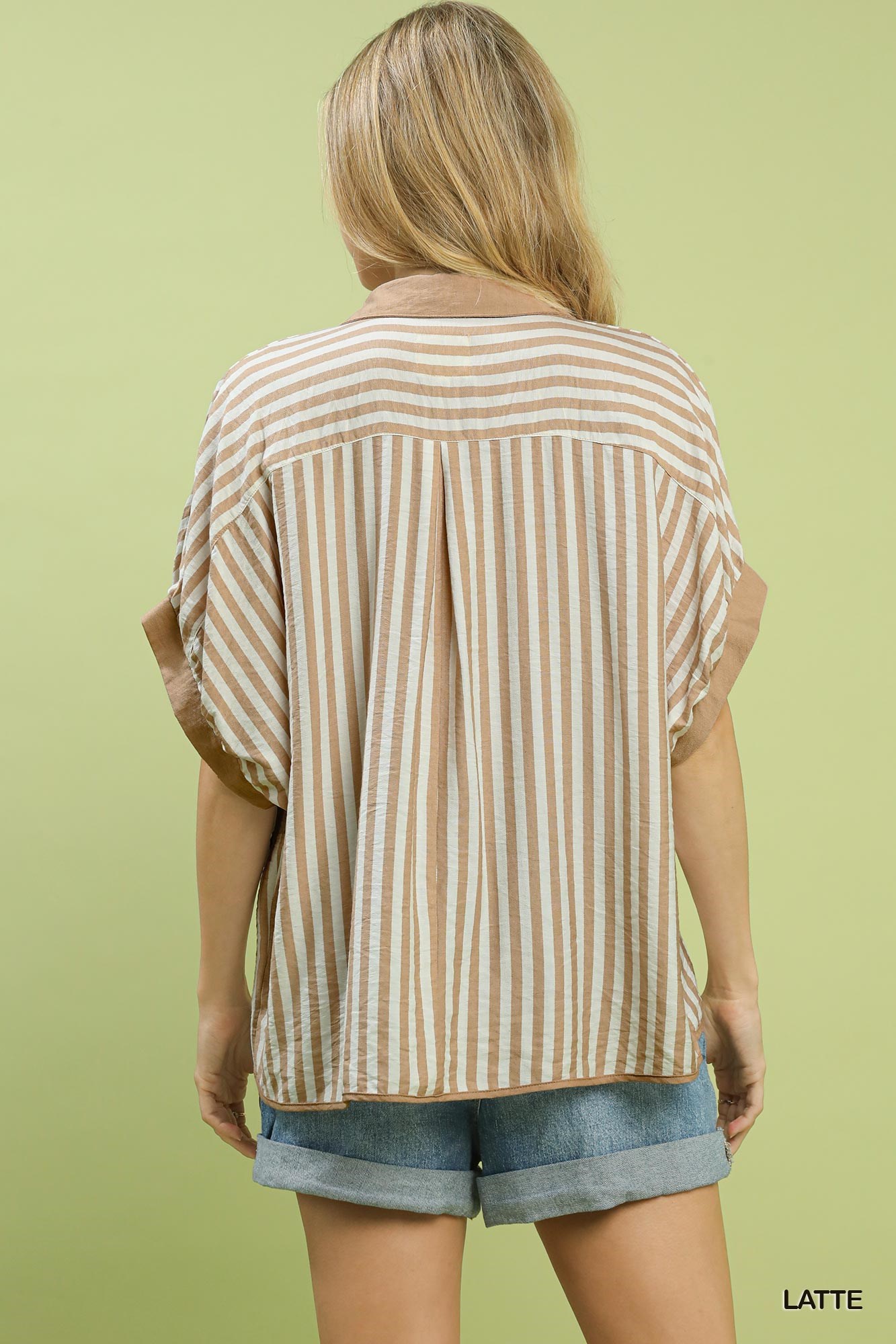 Stripe Collared Oversized Top, image 4