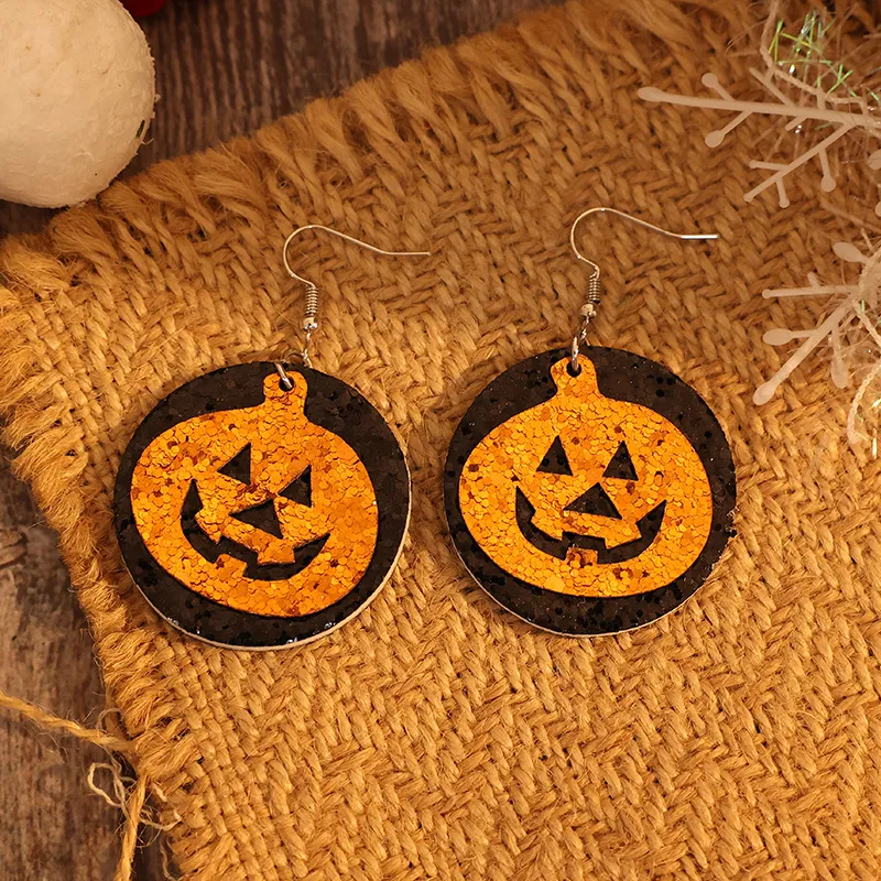 PU Leather Pumpkin Earrings, image 3