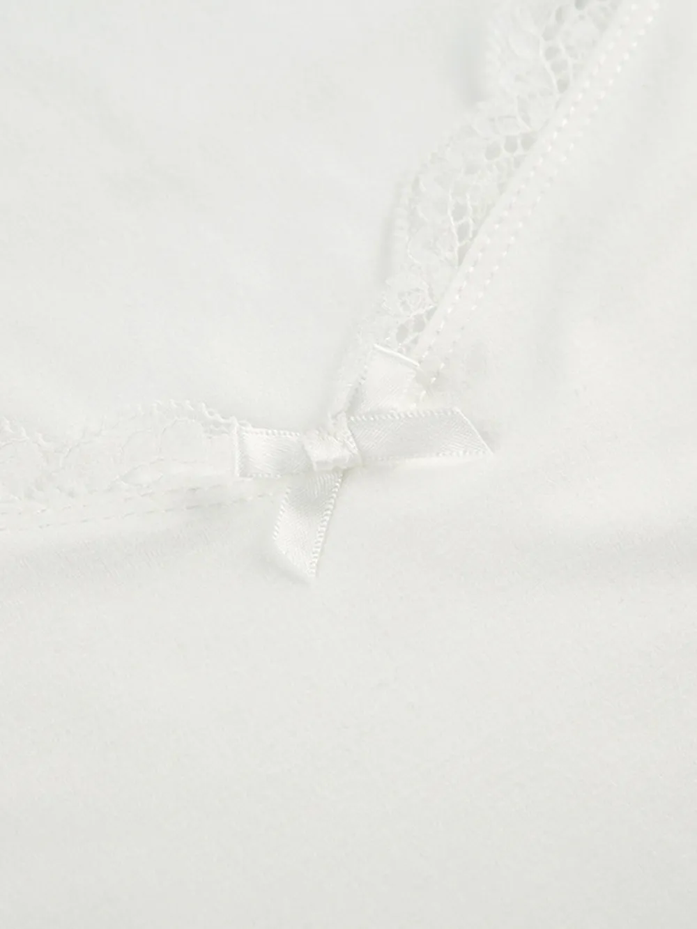 Lace Detail Sweetheart Neck Short Sleeve T-Shirt, image 4