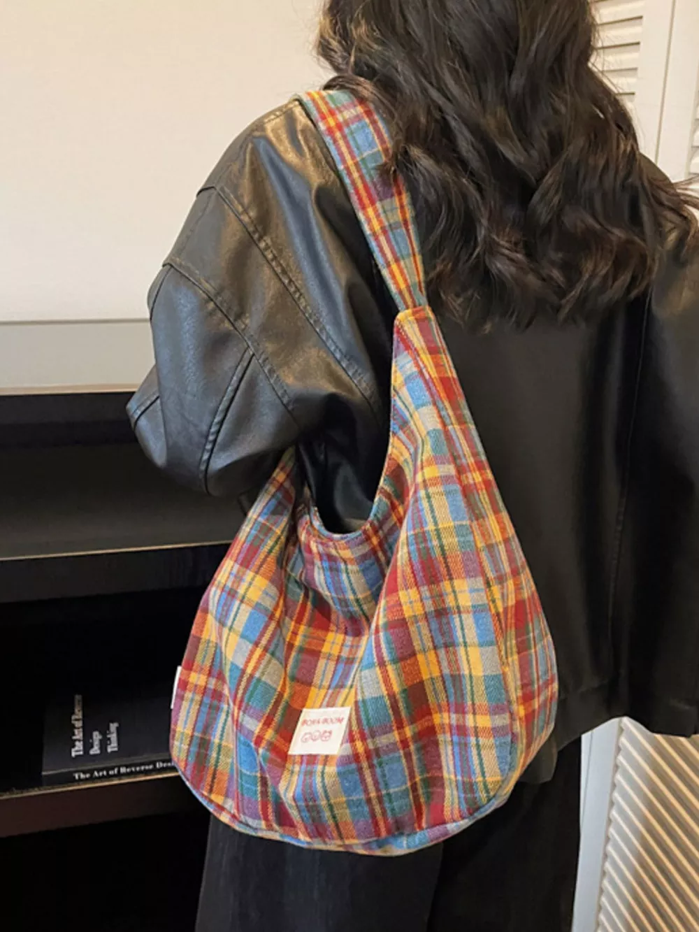 Lightweight Plaid Casual Handbag, image 3