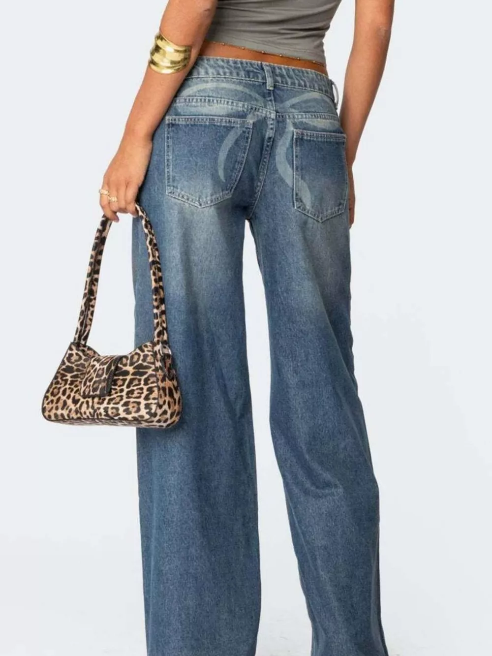 Vintage Wash Wide Leg Jeans, image 4