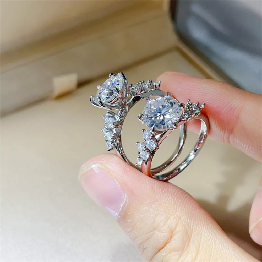 3 Carat Moissanite 925 Sterling Silver Ring, image 6