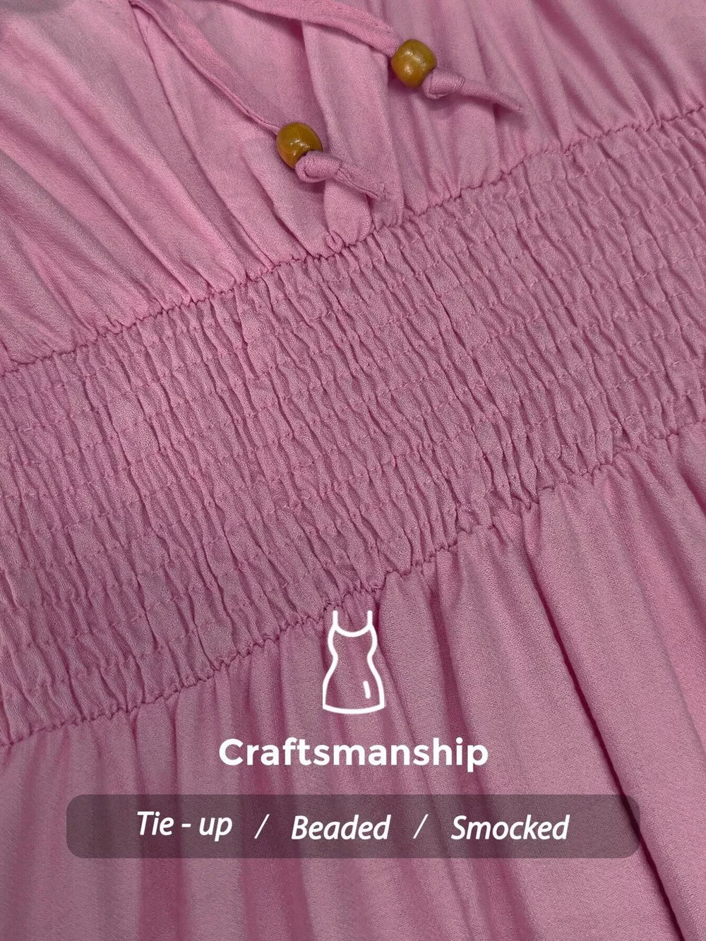Smocked Spaghetti Strap Midi Dress, image 23