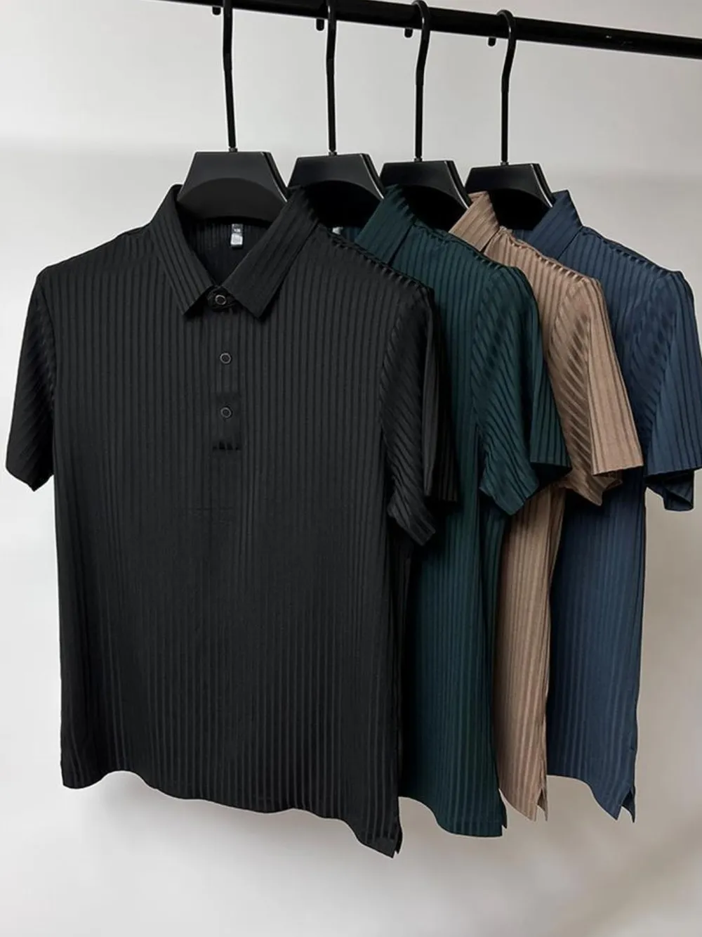 Men's Full Size Button Detail Short Sleeve Polo Plus Size, image 9