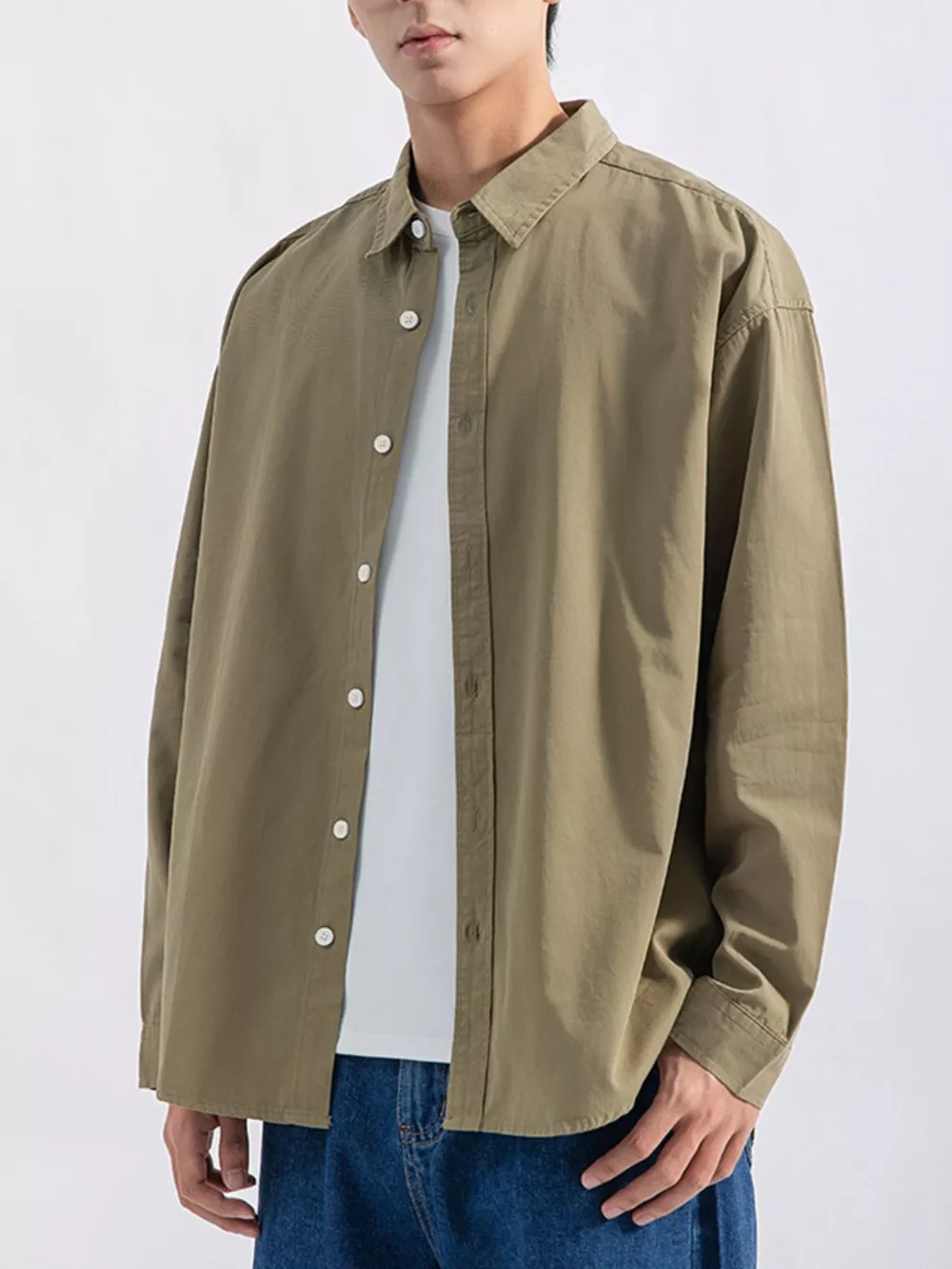 Men's Plus Size Button Up Long Sleeve Shirt, image 5