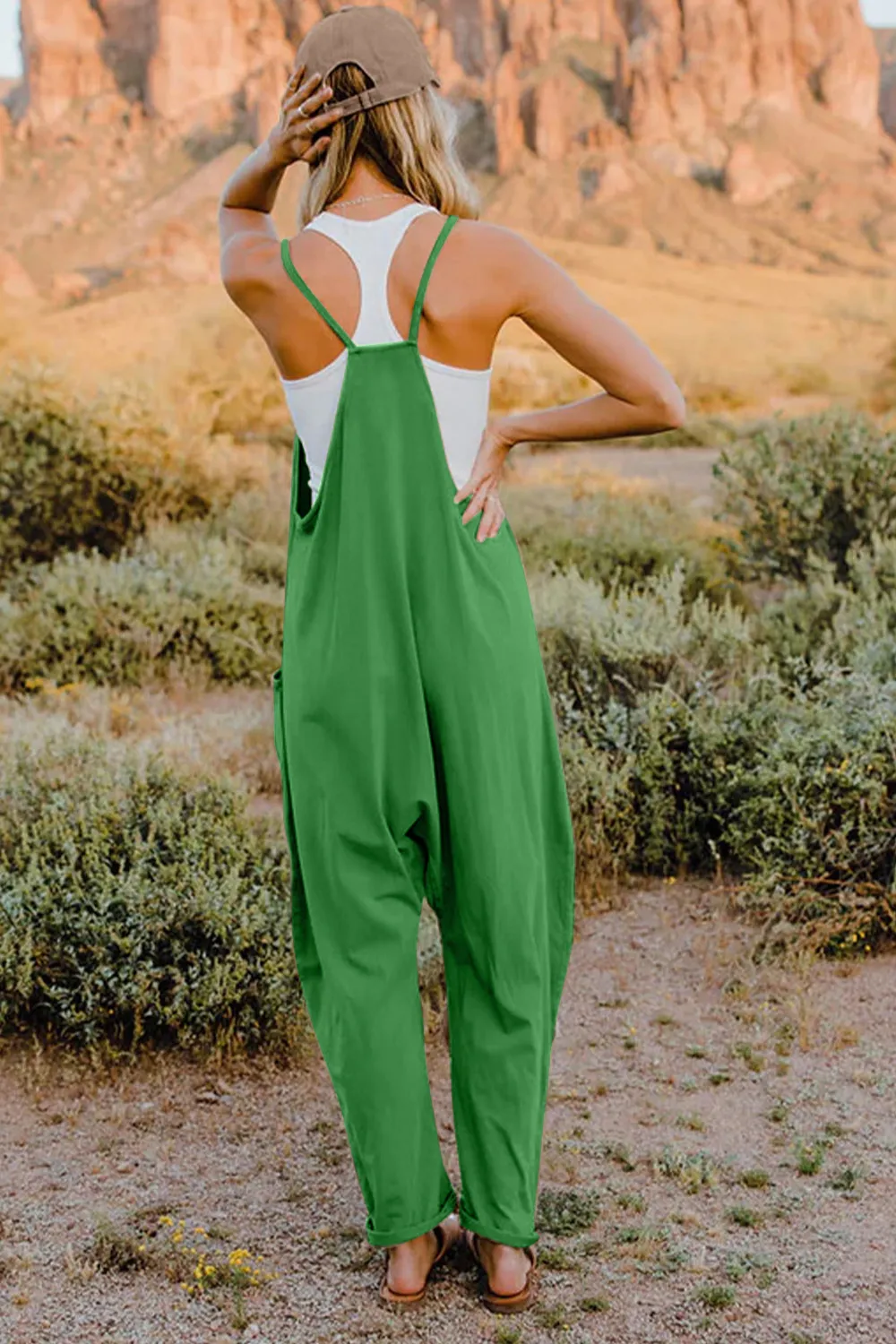 Full Size V-Neck Sleeveless Jumpsuit with Pockets, image 14