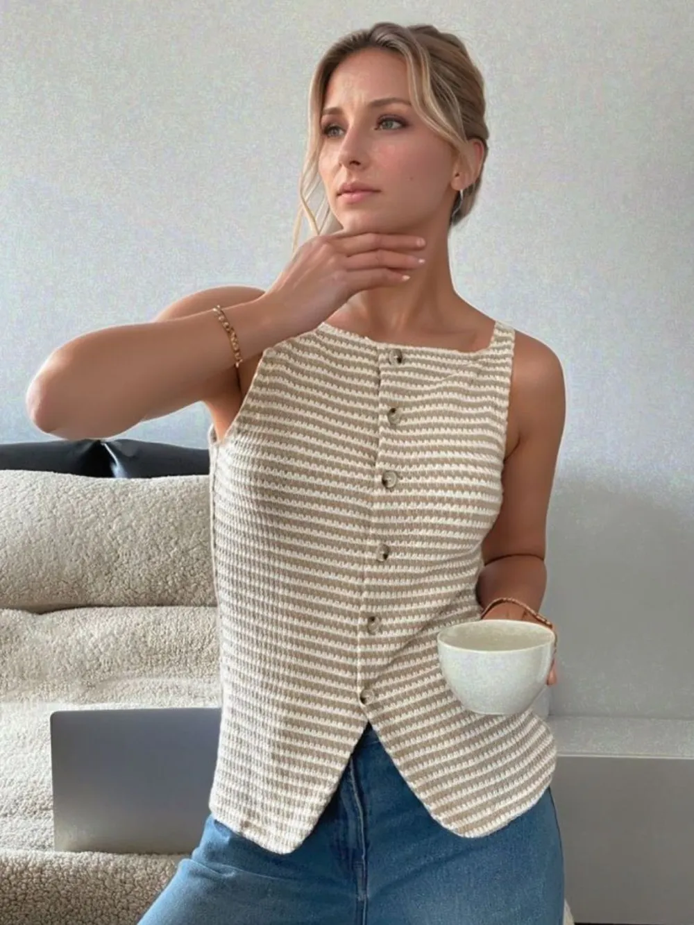 Button Down Striped Tank, image 10