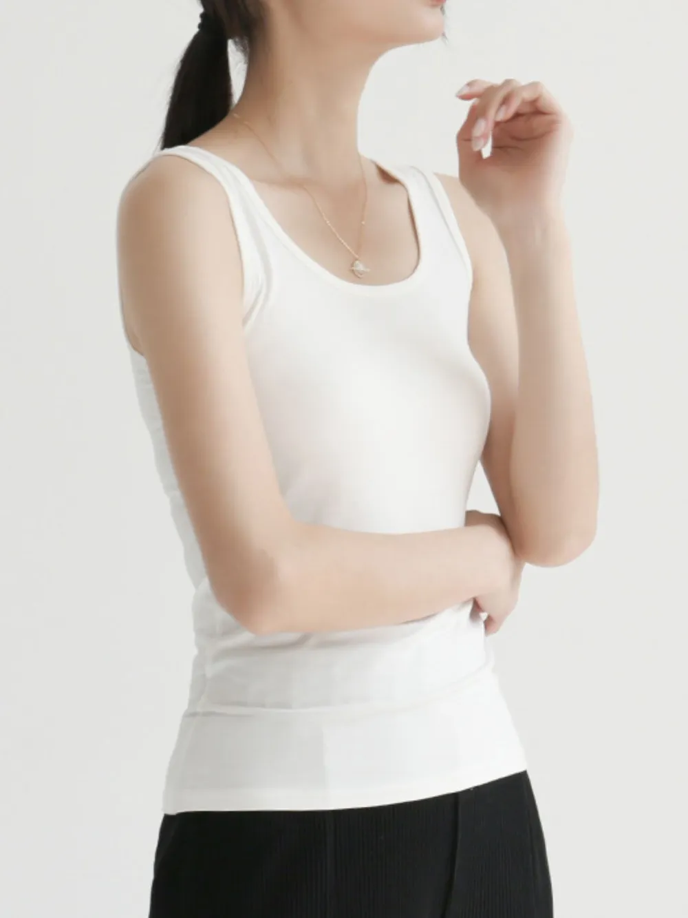 Scoop Neck Wide Strap Tank, image 7