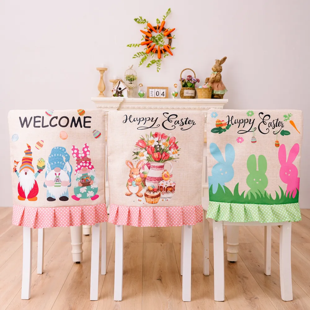 Easter Polka Dot Pleated Hem Chair Cover, image 7