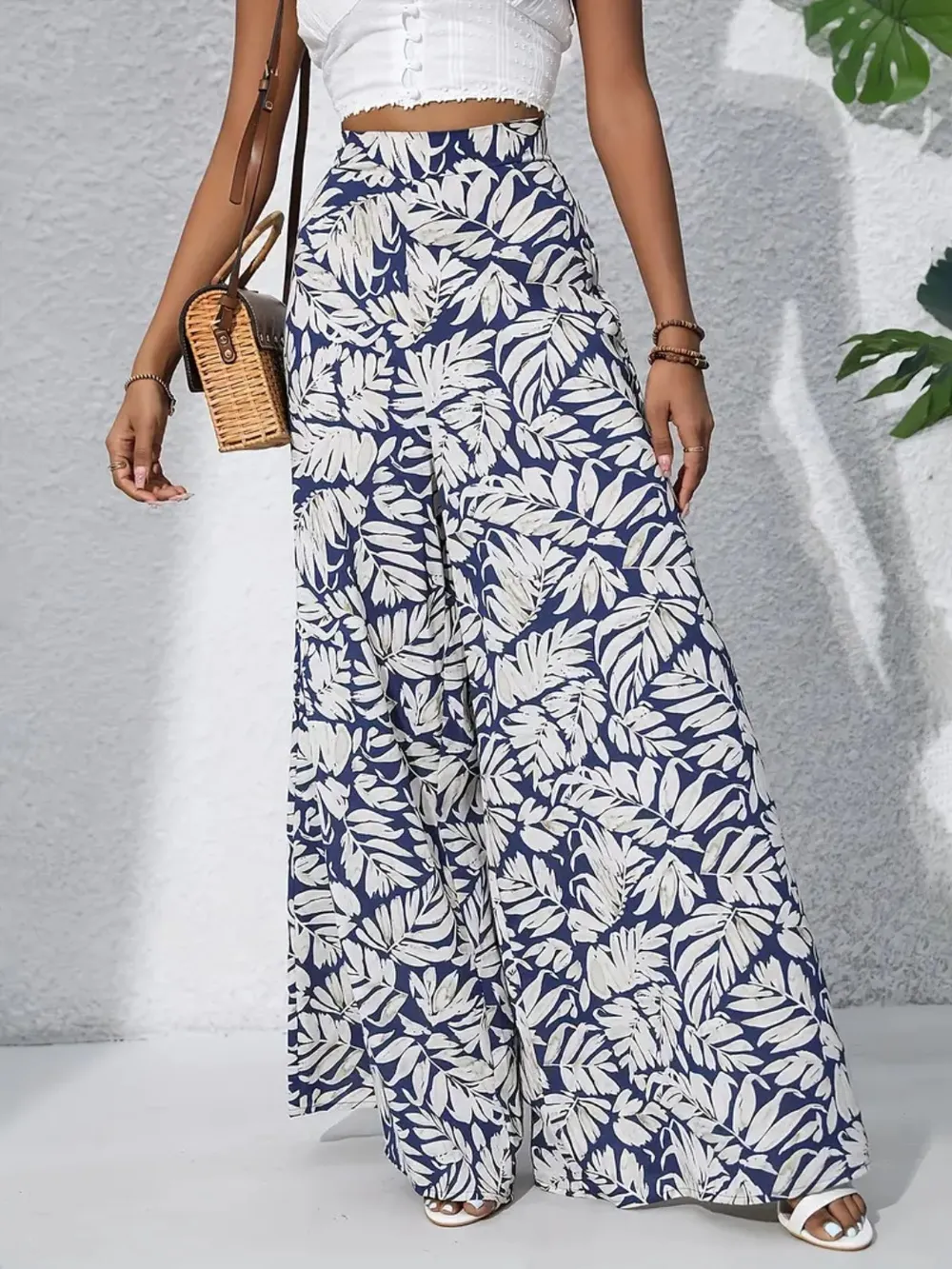 Printed High Waist Wide Leg Pants, image 11