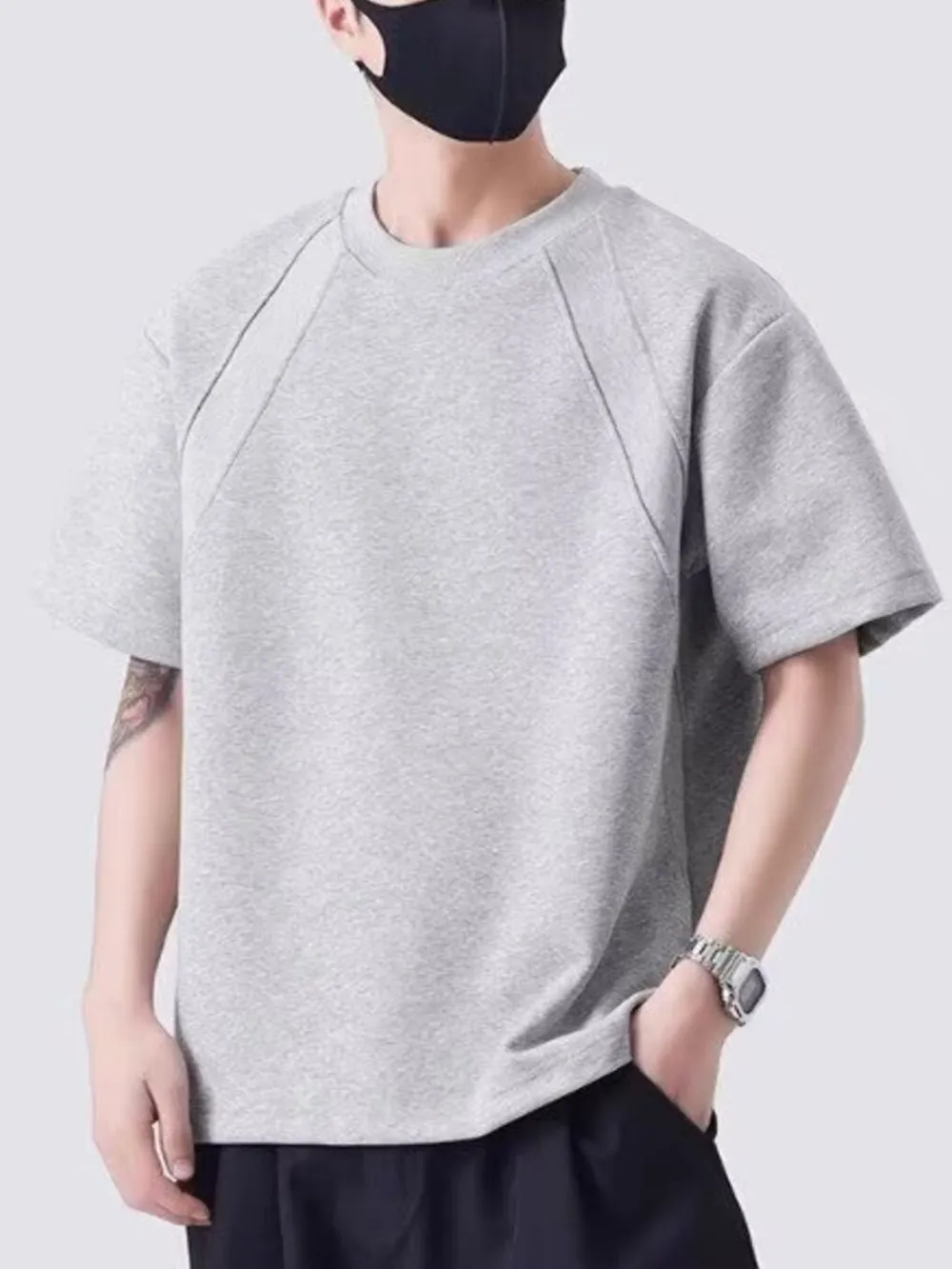 Men's Plus Size Round Neck Short Sleeve T-Shirt, image 5