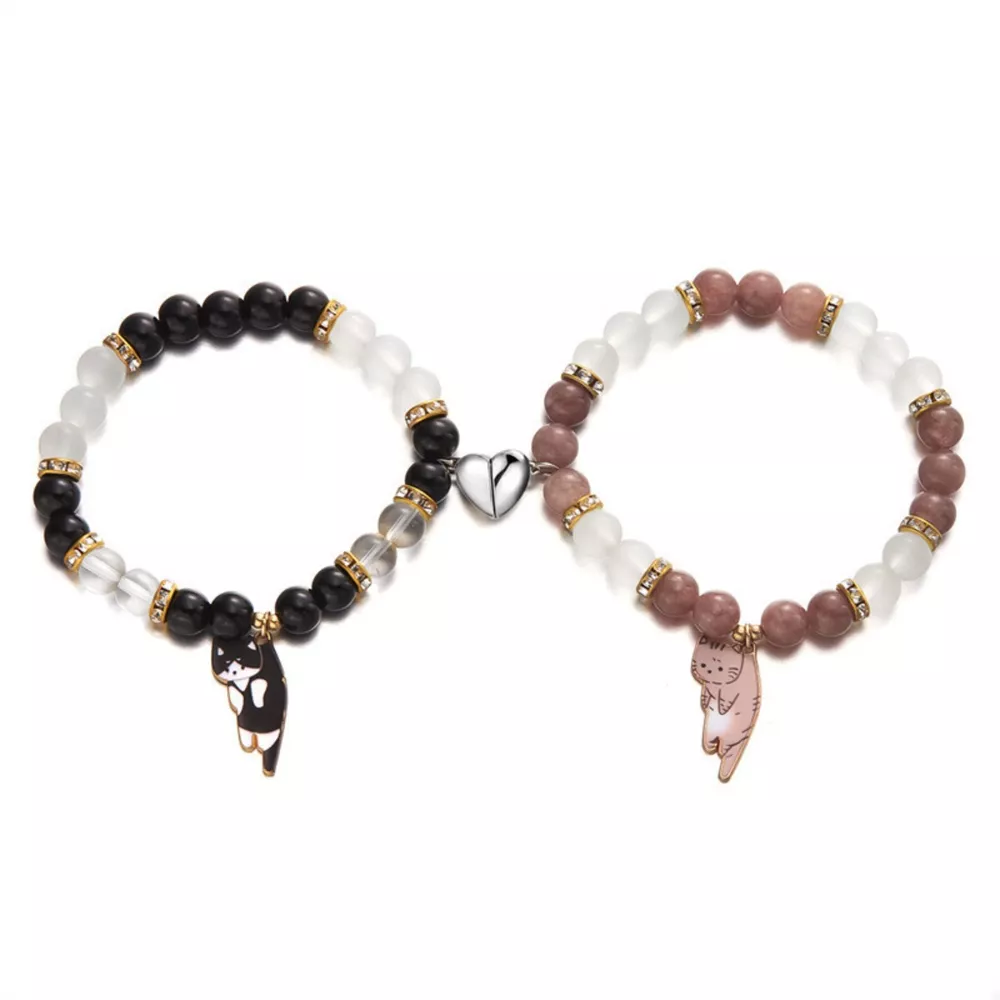 2 Piece Beaded Cat Charm Bracelet, image 7