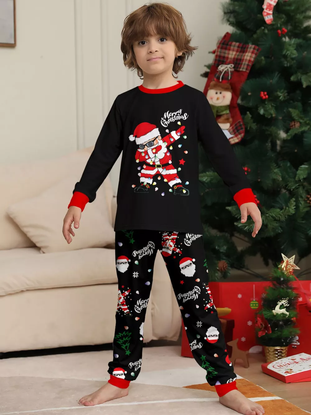 Full Size Family Matching Christmas Santa Pajamas Set Plus Size, image 9