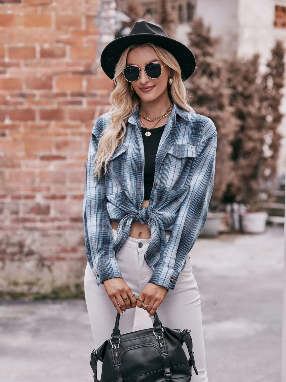 Plaid Button-Down Long Sleeve Shirt, image 27