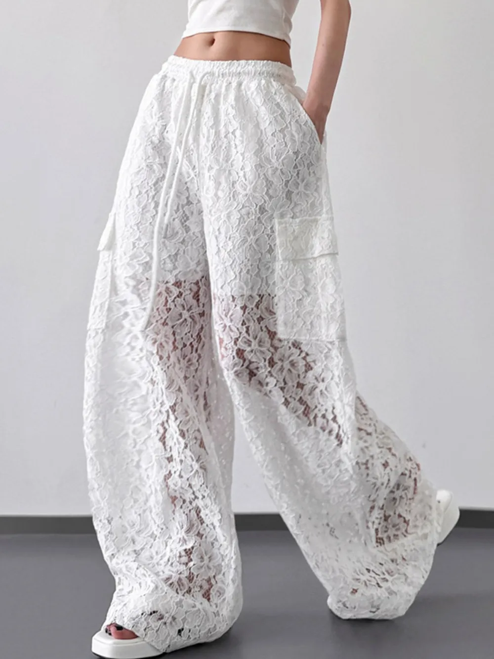 Lace Wide Leg Pants, image 3