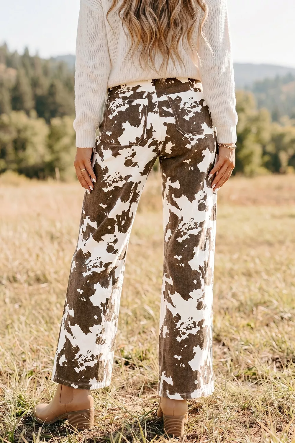 Abstract Pattern Regular Fit Full-Length Western Style Jeans, image 2