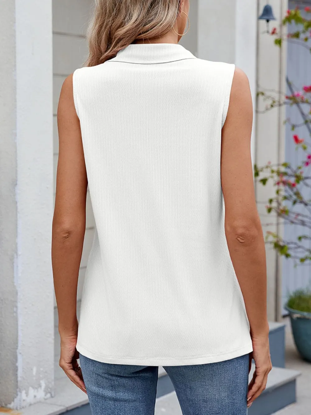 Quarter Zip Collared Tank, image 10