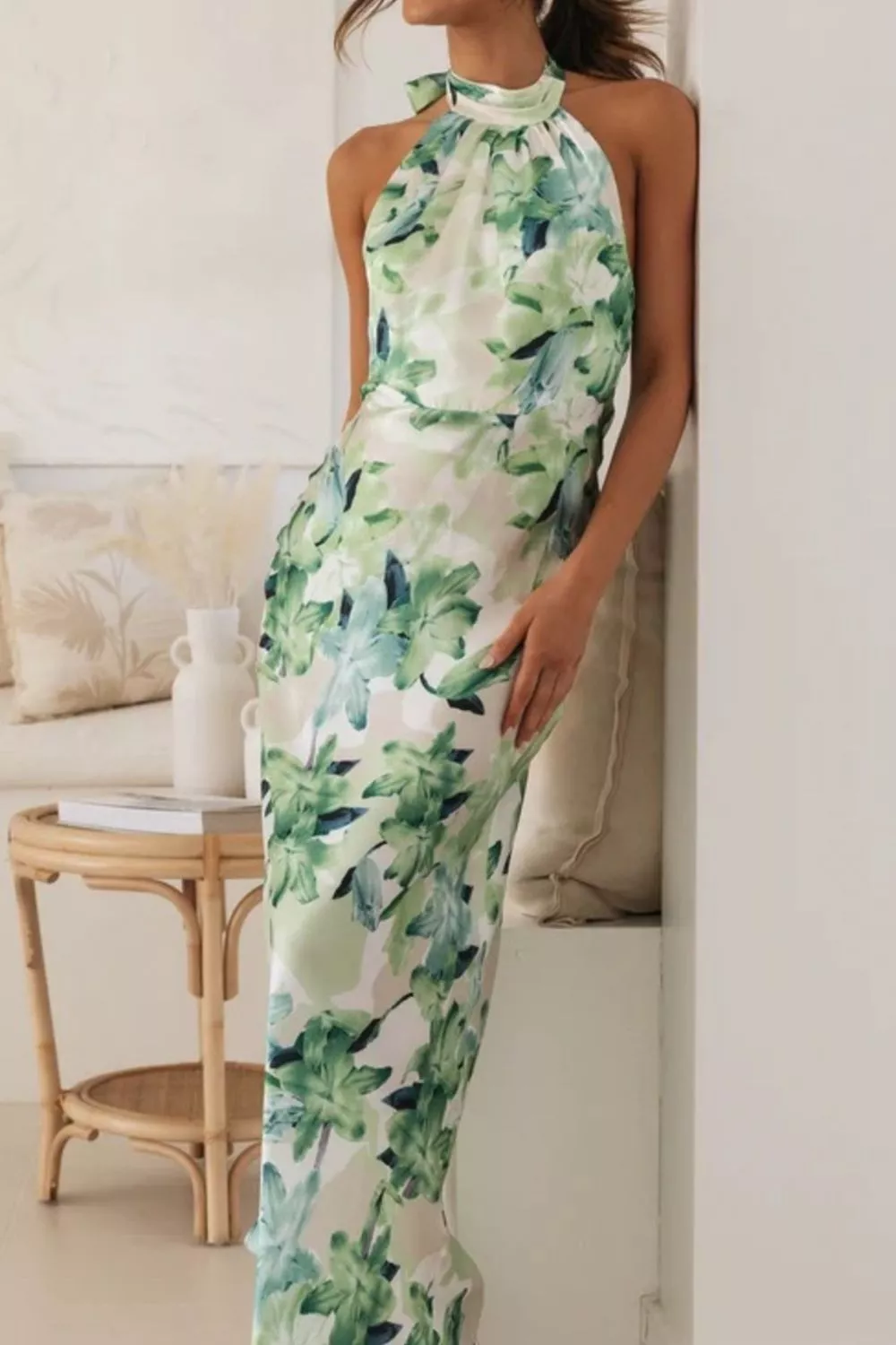 Floral Print Halter Neck Maxi Dress, image 16