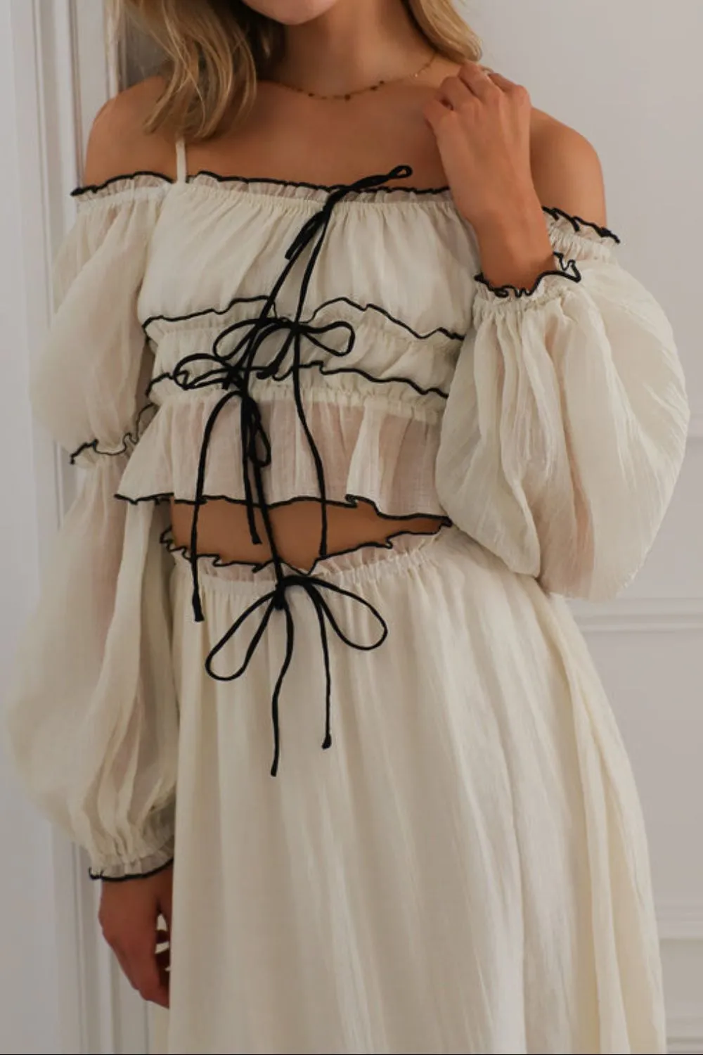 Off-Shoulder Top and Skirt Set, image 5