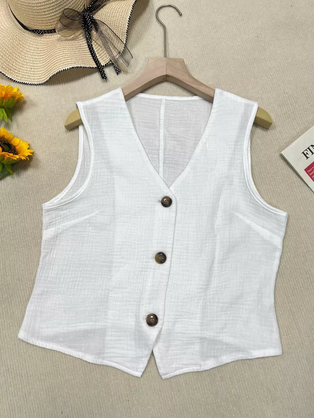 Textured Button-Down Vest, image 4