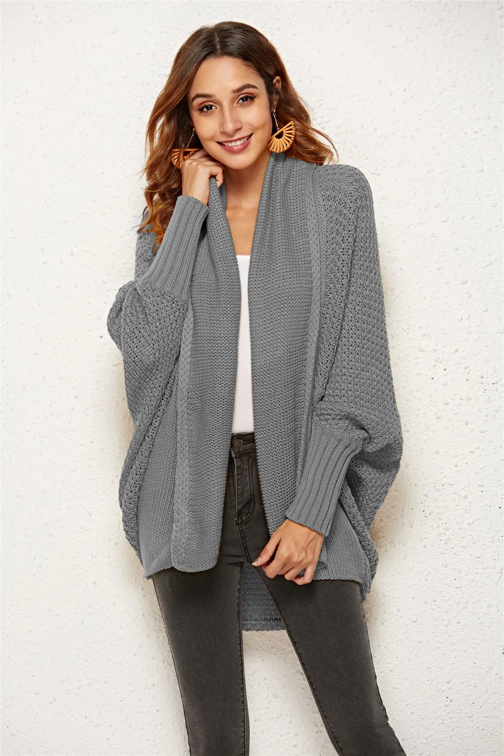 Open Front Batwing Sleeve Cardigan, image 6