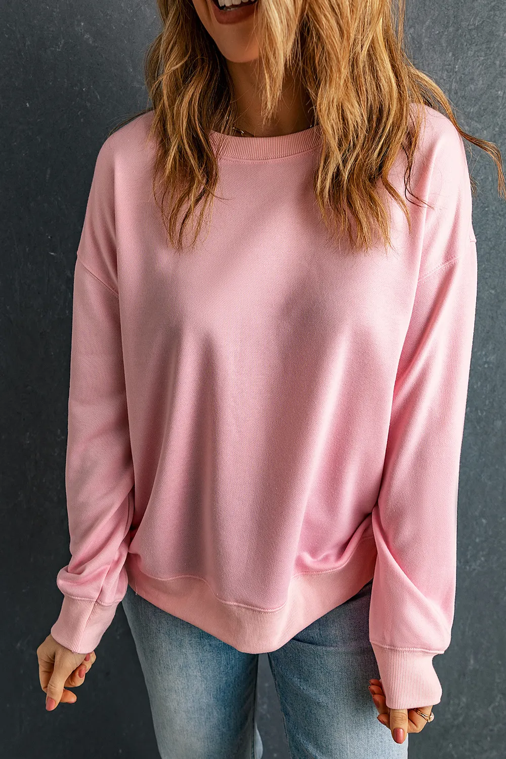 Round Neck Dropped Shoulder Sweatshirt, image 13