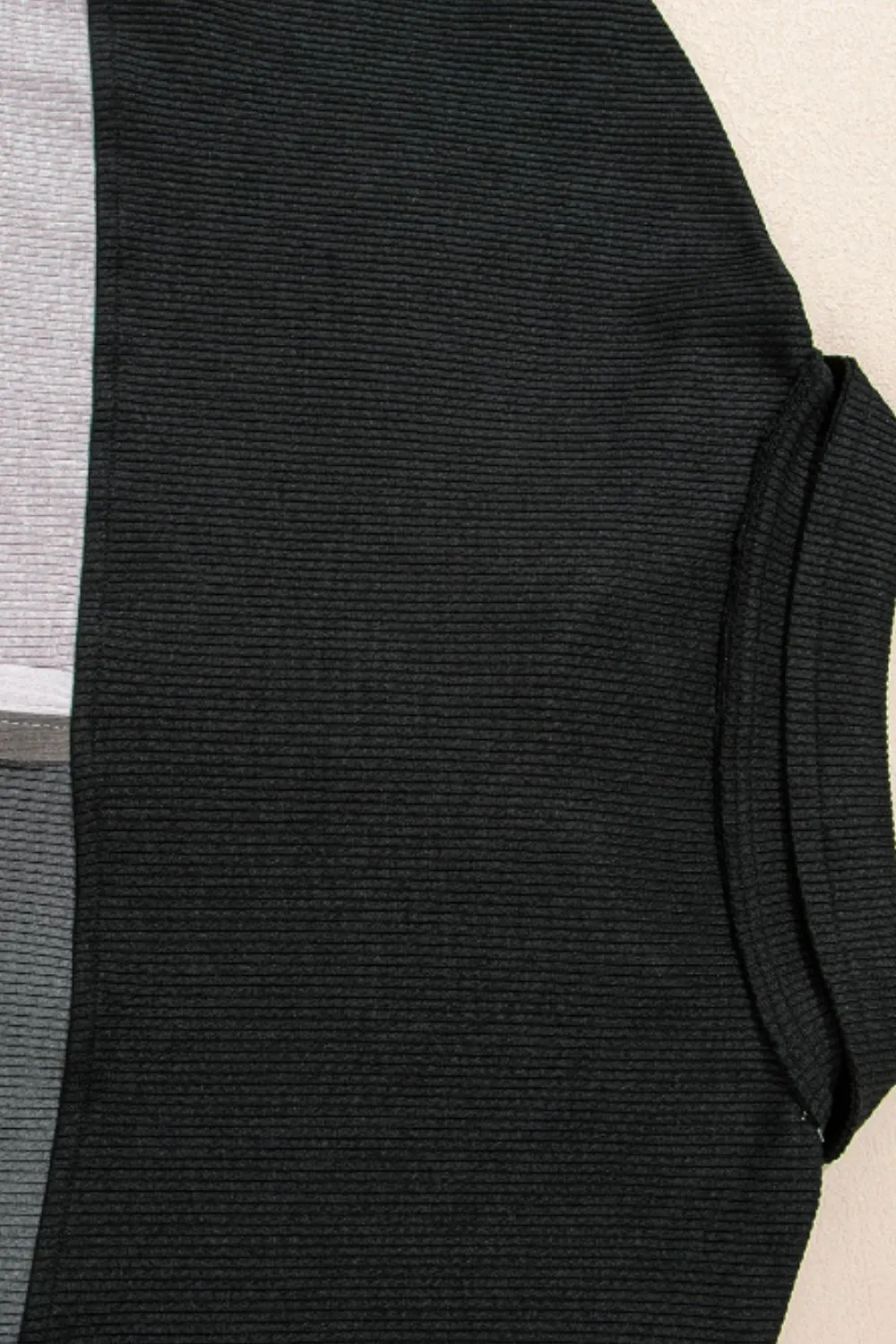 Color Block Collared Neck Long Sleeve Sweatshirt, image 8