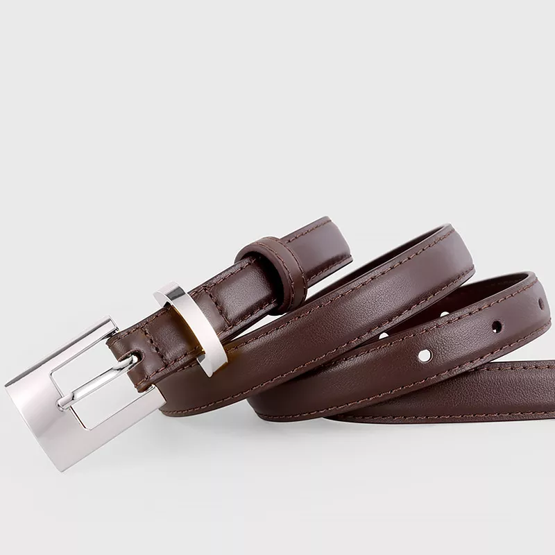 Leather Belt with Silver Buckle, image 5