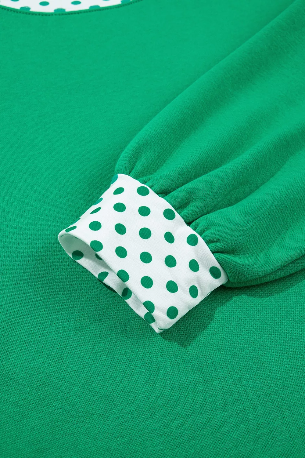 Polka Dot Trim Long Sleeve Sweatshirt and Shorts Set, image 7
