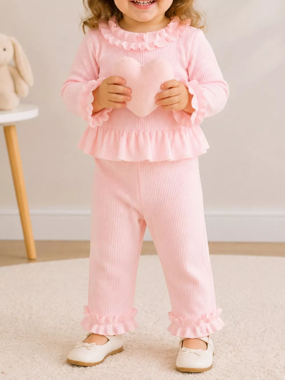 Children's Ruffle Trim Long Sleeve Top and Pants Set, image 5