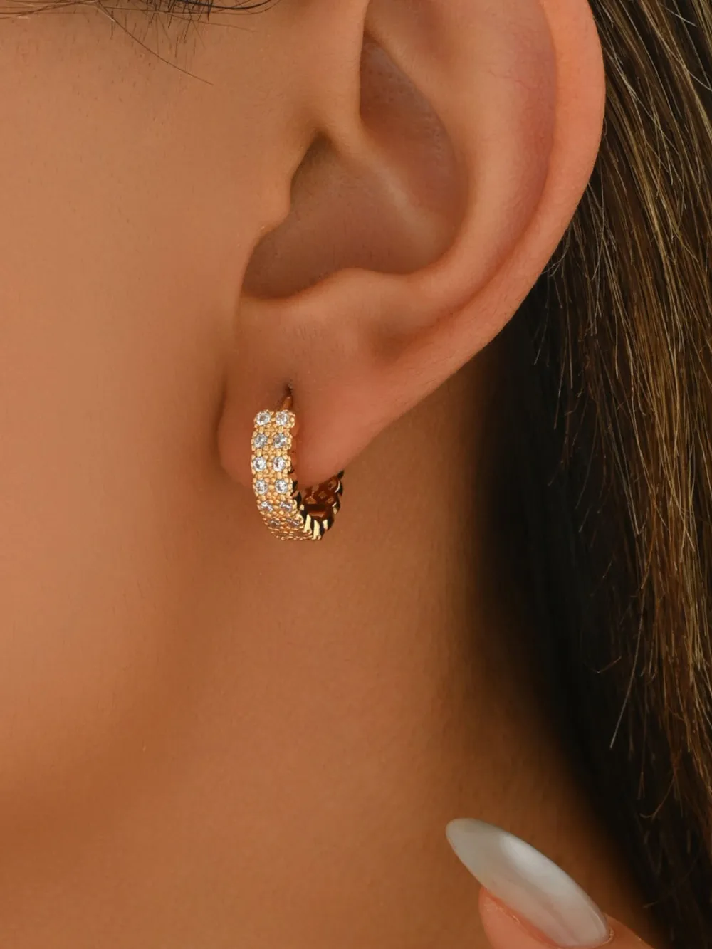 Inland Zircon Hoop Earrings, image 3