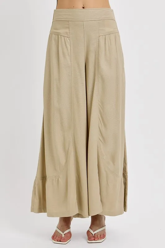 Shirring Detail Wide Leg Pants, image 2