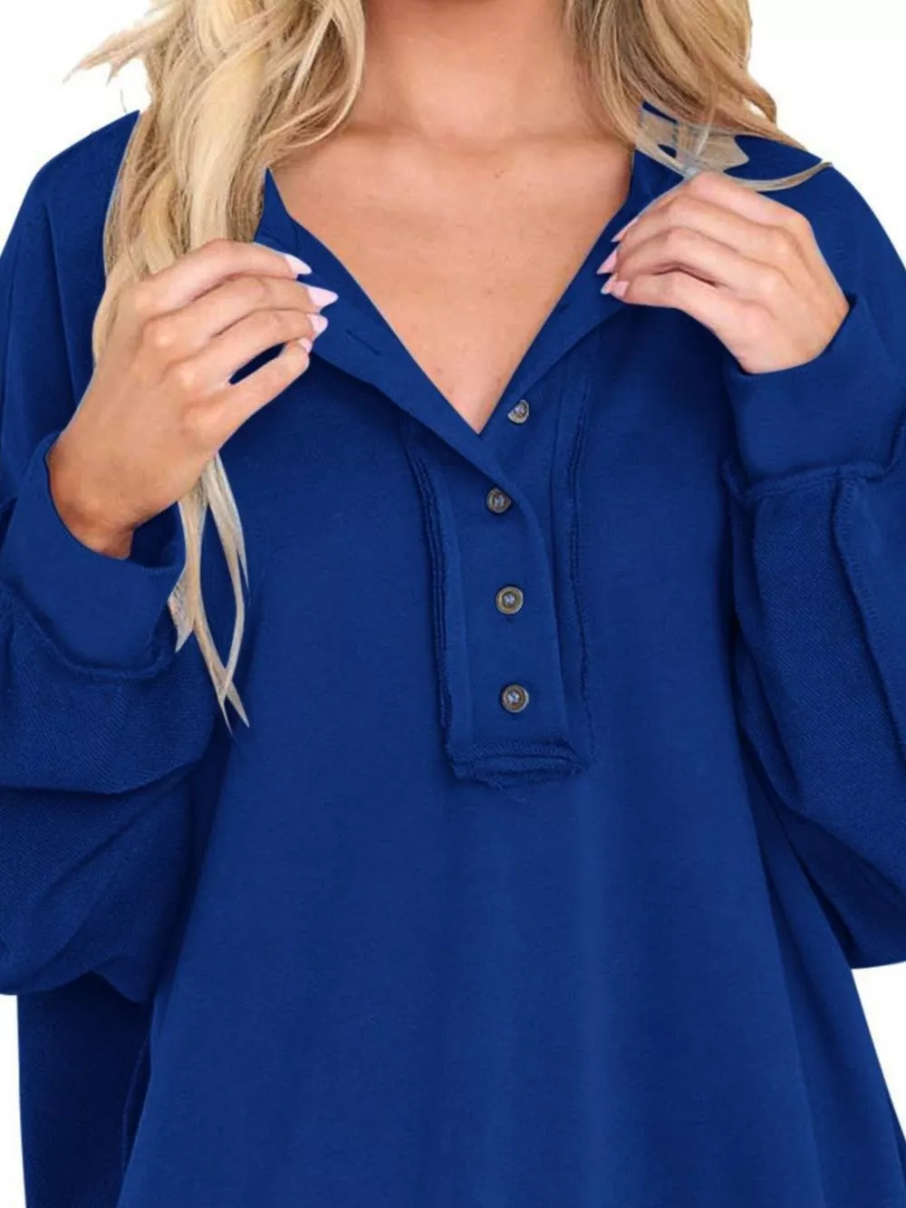 Half Snap Long Sleeve Sweatshirt, image 26